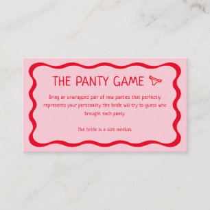 Retro Wavy Pink and Red The Panty Game Enclosure Card