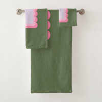 Retro Wavy Shape Green And Pink