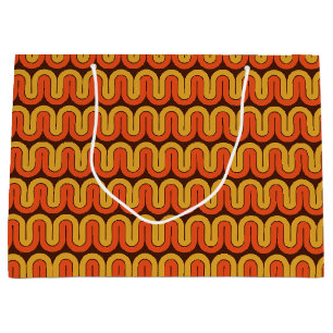 Retro Wavy Stripe Groovy 70s Color Vibe Large Gift Bag