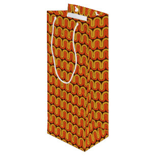Retro Wavy Stripe Groovy 70s Color Vibe Wine Gift Bag