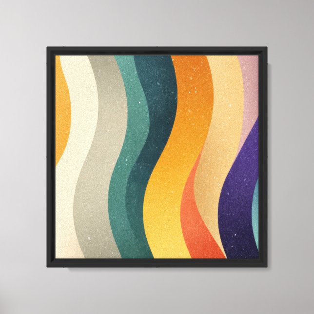 Retro Wavy Stripes Abstract Pattern Canvas Print (Front)