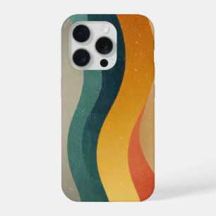 Retro Wavy Stripes Abstract Pattern iPhone 15 Pro Case