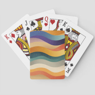 Retro Wavy Stripes Abstract Pattern Playing Cards