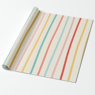 Retro Wavy Stripes Seamless Pattern Wrapping Paper