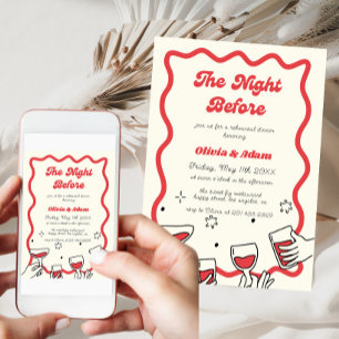 Retro Wavy The Night Before Rehearsal Dinner  Invitation