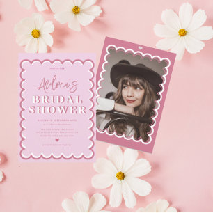 Retro Wavy    Whimsical Bridal Shower Invitation