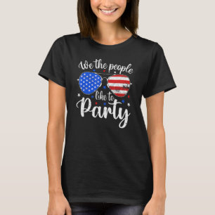 Retro We The People Like To Party American Flag 4t T-Shirt