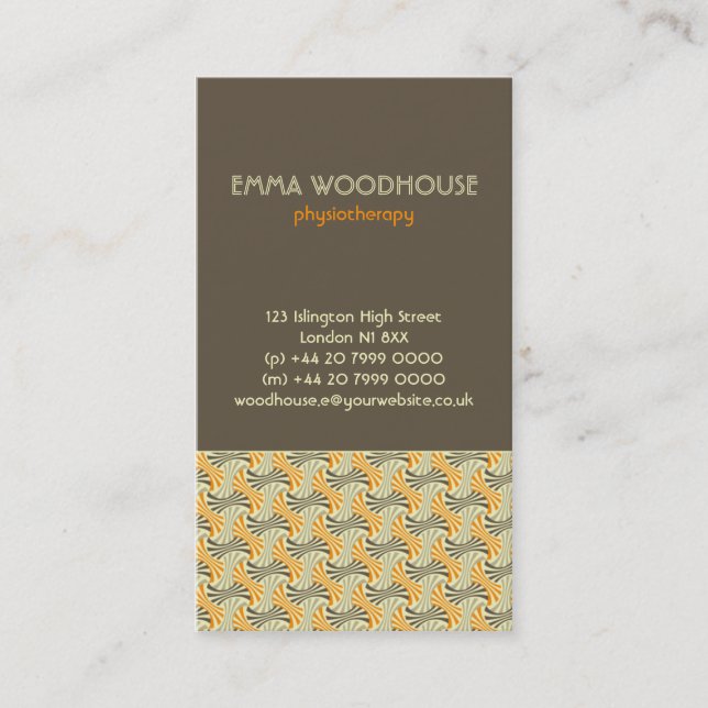 Retro!Weave :: Brown, Orange, Beige Business Card (Front)