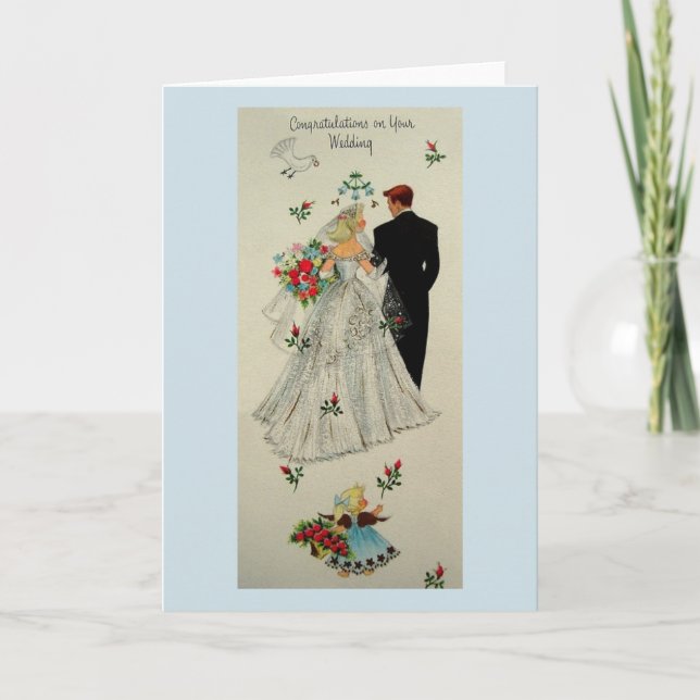 Retro Wedding Greeting Card (Front)