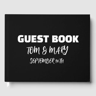 RETRO WEDDING GUEST BOOK BLACK & WHITE