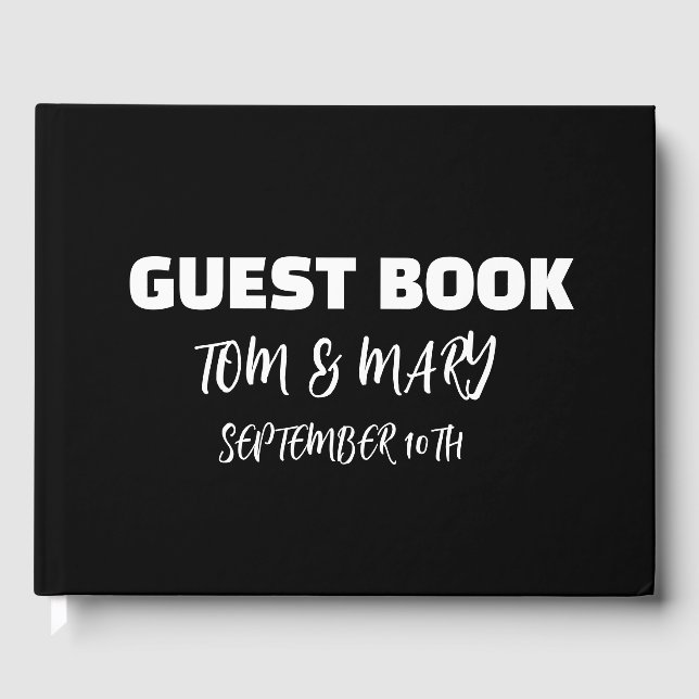 RETRO WEDDING GUEST BOOK BLACK & WHITE (Front)