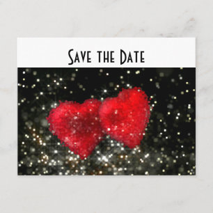 Retro Wedding Hearts Glitter  / House-of-Grosch Save The Date