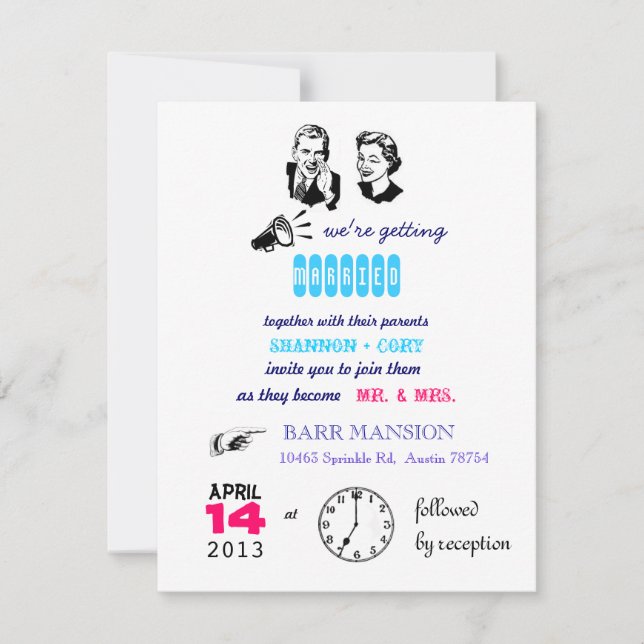 Retro Wedding Invitation (Front)