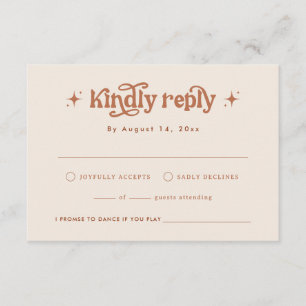 Retro Wedding Invite, Terracotta Boho Enclosure Card