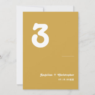 Retro Wedding Minimalist Script Table Number