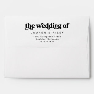 Retro Wedding Pre Addressed Envelope