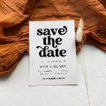 Retro Wedding Save The Date Card<br><div class="desc">This is a modern minimalist 70's inspired save the date invitation featuring a sans serif font and groovy vintage font. Edit all wording except for the "save the date" and "formal invitation to follow" on this save the date. All colours are also editable. // For matching designs, search CHARLI in...</div>