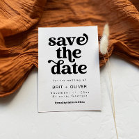 Retro Wedding Save The Date Card
