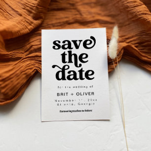 Retro Wedding Save The Date Card