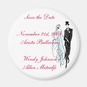 Retro Wedding, Save the Date Magnet