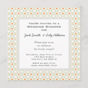Retro Wedding Shower Invitation - Orange