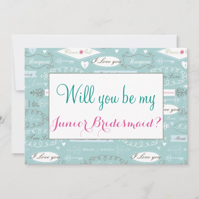 Retro Wedding Will You Be Junior Bridesmaid Invitation (Front)