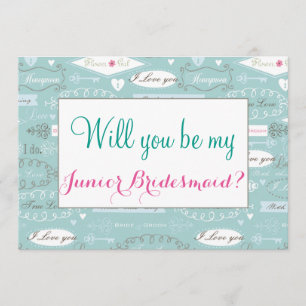 Retro Wedding Will You Be Junior Bridesmaid Invitation