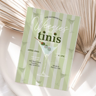 Retro Weenies and Tinis Bachelorette Invitation