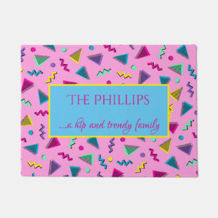 Retro Welcome 1980s bright and colourful Doormat