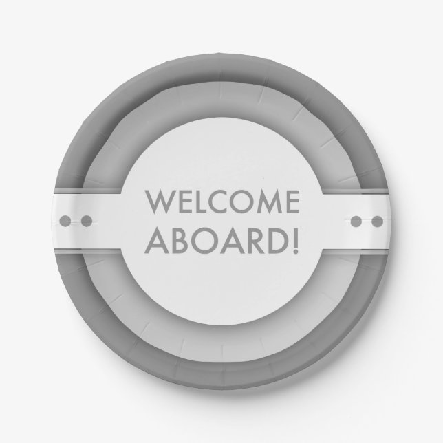 retro welcome aboard paper plate (Front)