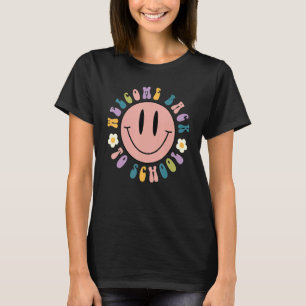 Retro Welcome Back To School Smile Face First Day T-Shirt
