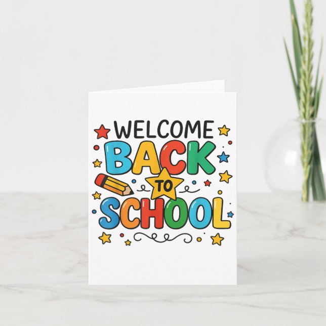 Retro Welcome Back To School Teacher Appreciation  Card (Front)