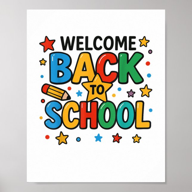 Retro Welcome Back To School Teacher Appreciation  Poster (Front)