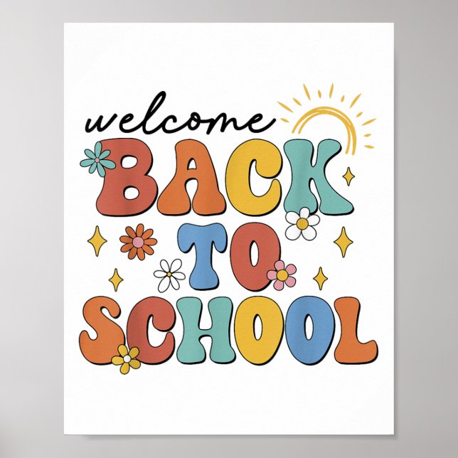 Retro Welcome Back To School Teacher Appreciation  Poster (Front)