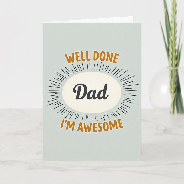 Retro Well Done Dad Card (Front)