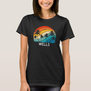Retro Wells Beach Vintage Surf Palm Men Women Prem T-Shirt