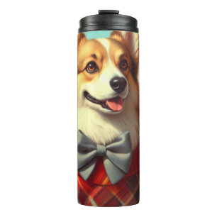 Retro Welsh Corgi Cardigan Painting Thermal Tumbler