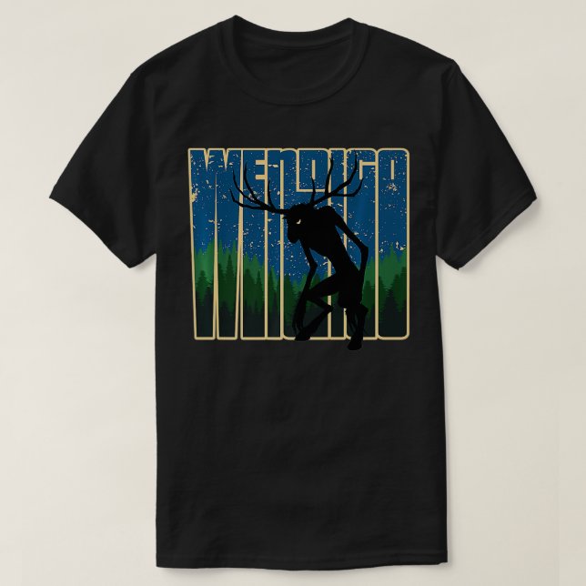 Retro Wendigo  Original Skinwalker Cryptid Spirit  T-Shirt (Design Front)