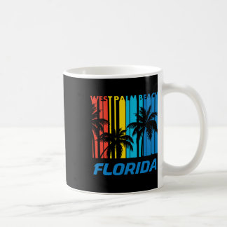 Retro West Palm Beach Florida Palm Trees Vacation Coffee Mug