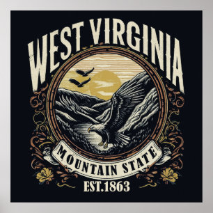 Retro West Virginia Poster