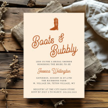 Retro Western Cowboy Boots & Bubbly Bridal Shower