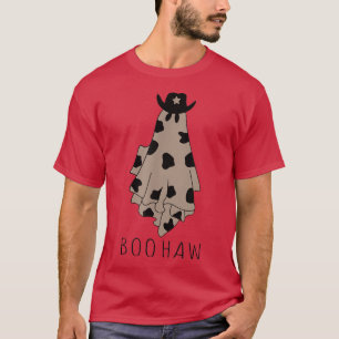 Retro Western Cowboy Ghost Boo Haw Funny Halloween T-Shirt