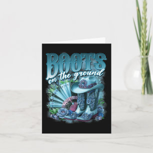 Retro Western Cowgirl Cowboy Linedance Boots On Da Card