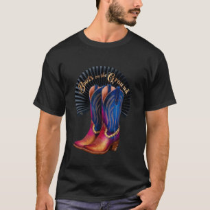 Retro Western Cowgirl Cowboy Linedance Boots On th T-Shirt