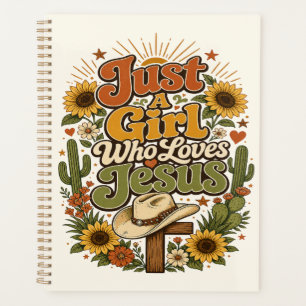 Retro Western Cowgirl Sunflower Faith Weekly Cover Planner