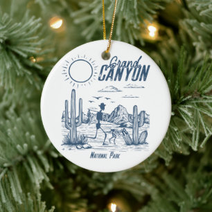 Retro Western Grand Canyon National Park Valley  Ceramic Tree Decoration