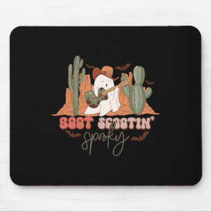 Retro Western Halloween Cute Ghost Fun Boot Scooti Mouse Mat