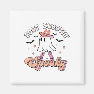 Retro Western Halloween Cute Ghost Funny Boot Scoo Magnet