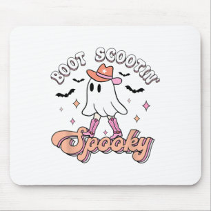 Retro Western Halloween Cute Ghost Funny Boot Scoo Mouse Mat