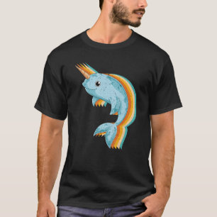 Retro Whale Ocean Animal  Mammal Sea Creature Narw T-Shirt